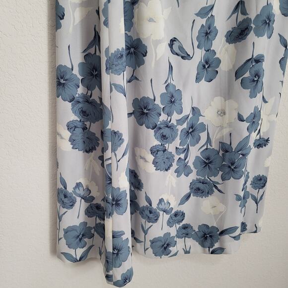 Chaus Floral Midi Skirt Womens XL 32 waist Blue Lined Vintage 90s Casual Dressy - Picture 10 of 12